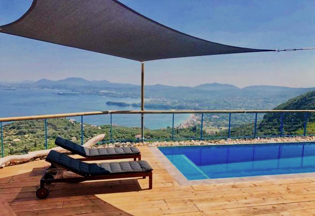 House Teigan Of Villa Intaba Breath Taking Sea Views Corfiot Riviera Corfu Island Greece With Pool Close To Ipsos Beach Pyrgi  Eksteriør bilde