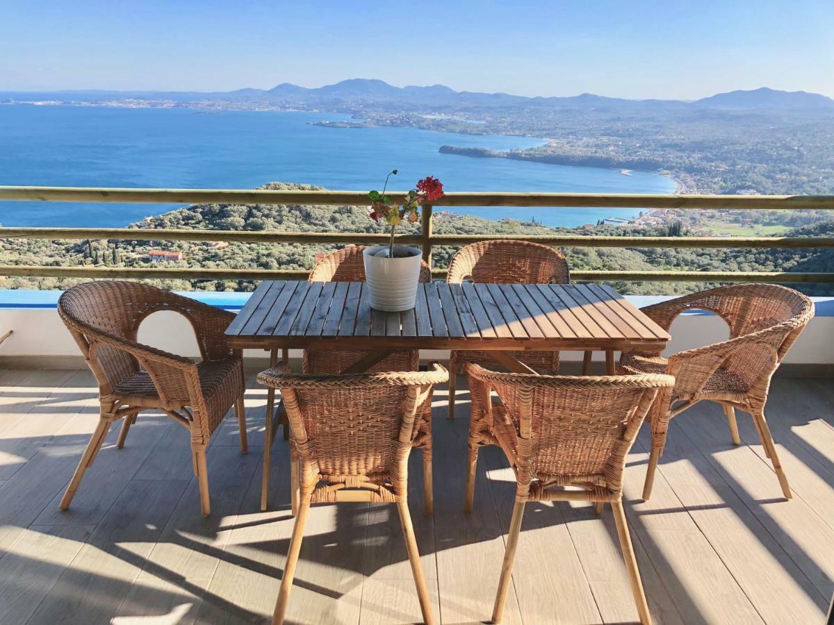 House Teigan Of Villa Intaba Breath Taking Sea Views Corfiot Riviera Corfu Island Greece With Pool Close To Ipsos Beach Pyrgi  Eksteriør bilde